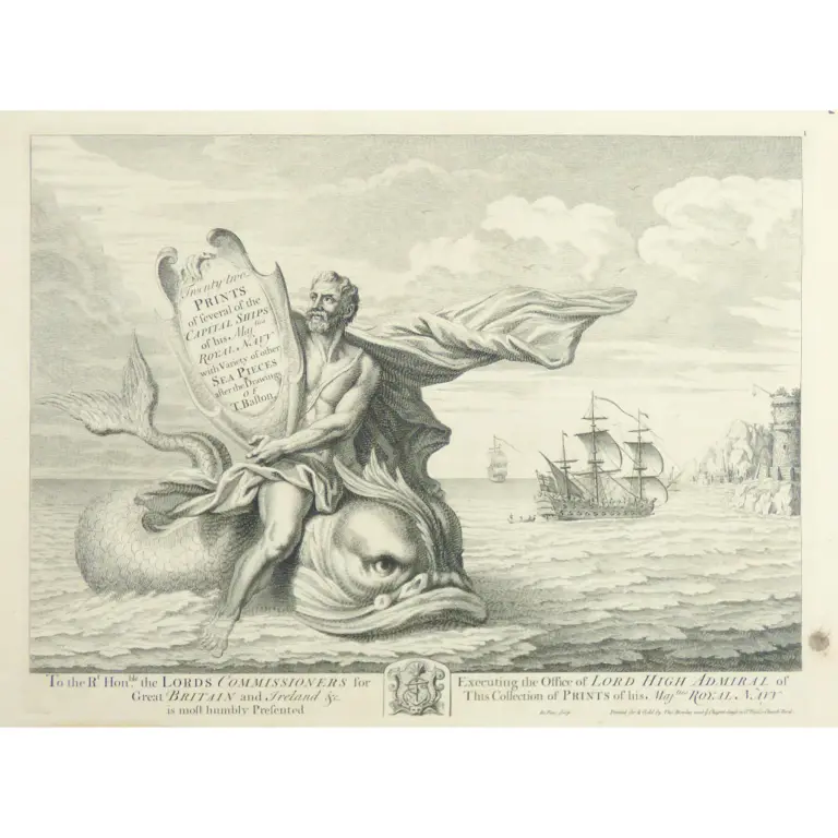 Twenty-two prints of Several of the Capital Ships of His Majesties Royal Navy with variety of other sea pieces..