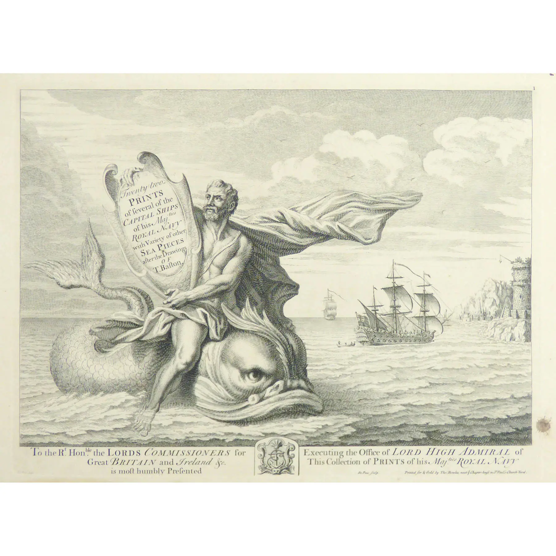 Twenty-two prints of Several of the Capital Ships of His Majesties Royal Navy with variety of other sea pieces..