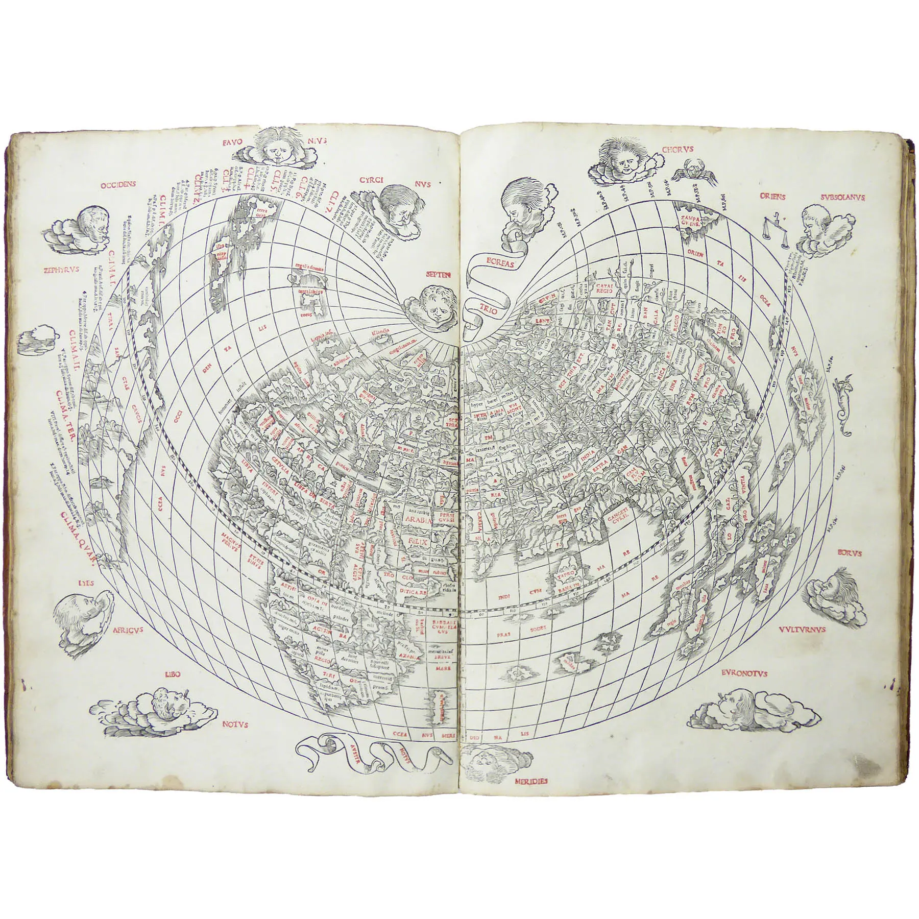 Liber geographiae cum tabulis et universali figura et cum additione locorum quae a recentiorbus reperta sunt.