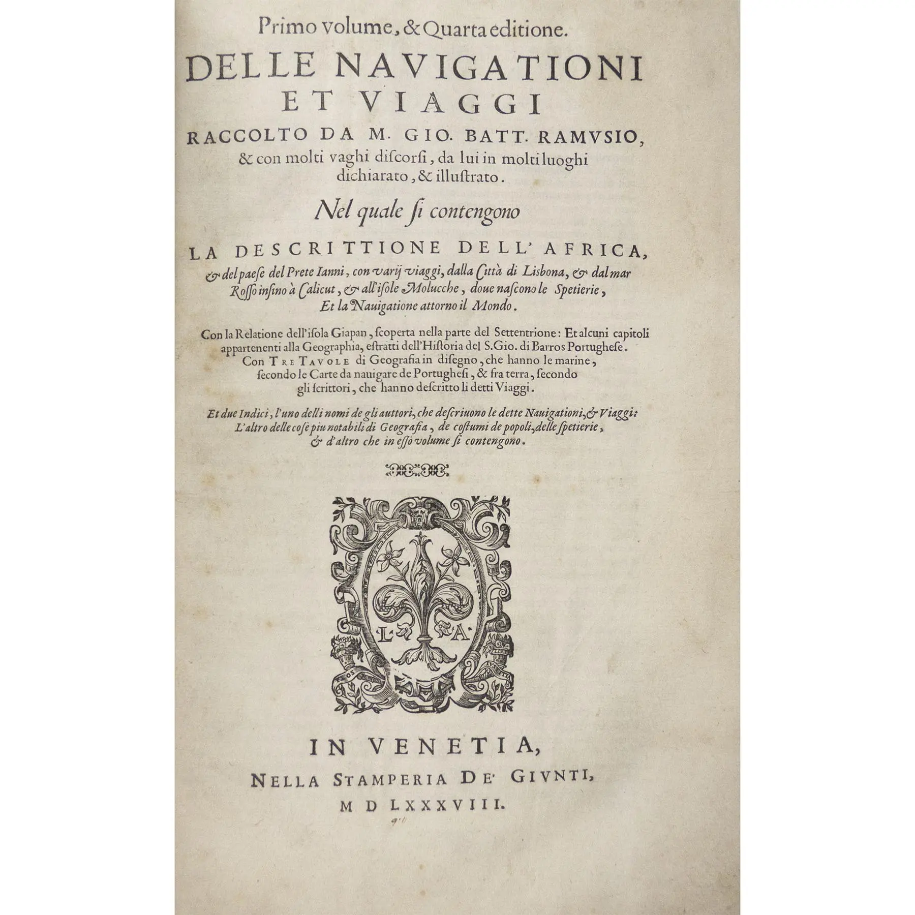 Delle Navigationi et Viaggi in Molti Luoghi Corretta, et Ampliata… (2)