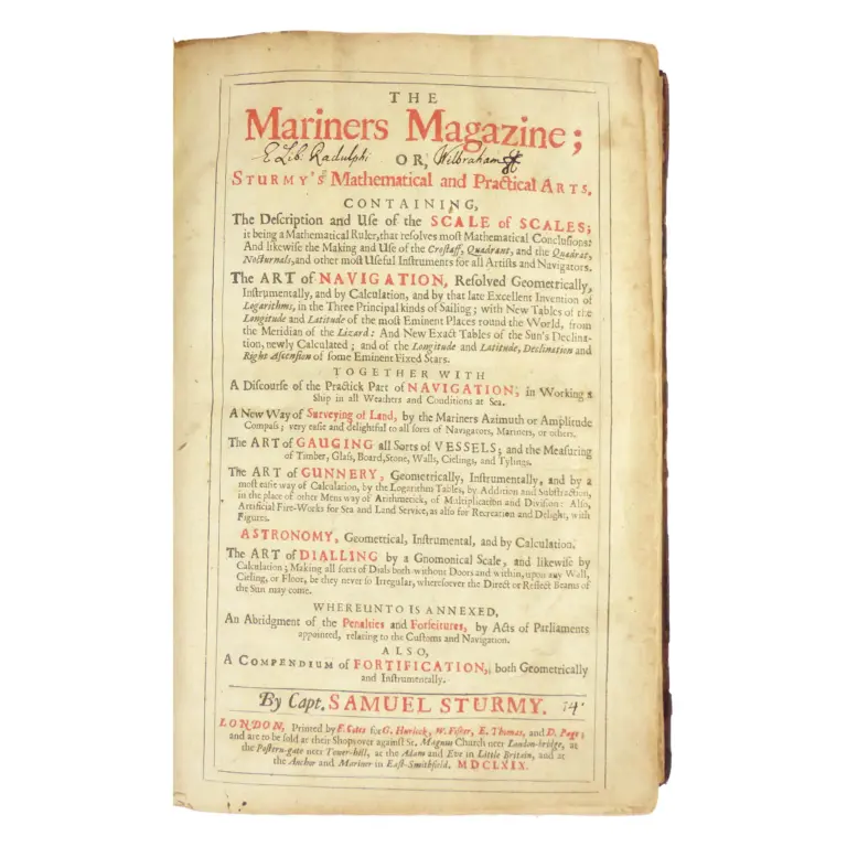 The Mariner’s Magazine; or, Sturmy’s Mathematical and Practical Arts.