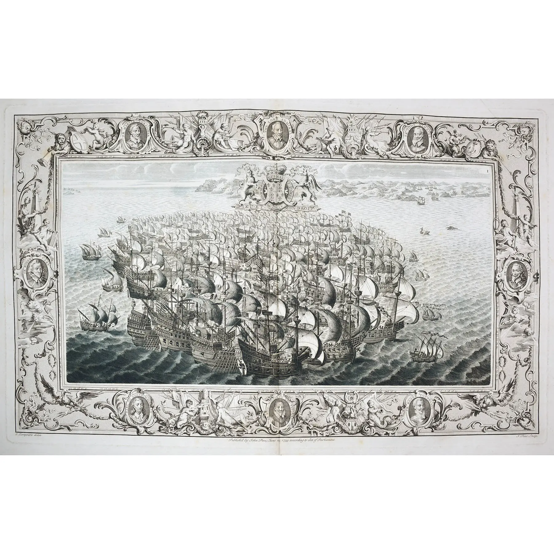 The Tapestry Hangings of the House of Lords :Representing the Several Engagements between the English and Spanish Fleets,in the ever memorable Year 1588,with the Portraits of the Lord