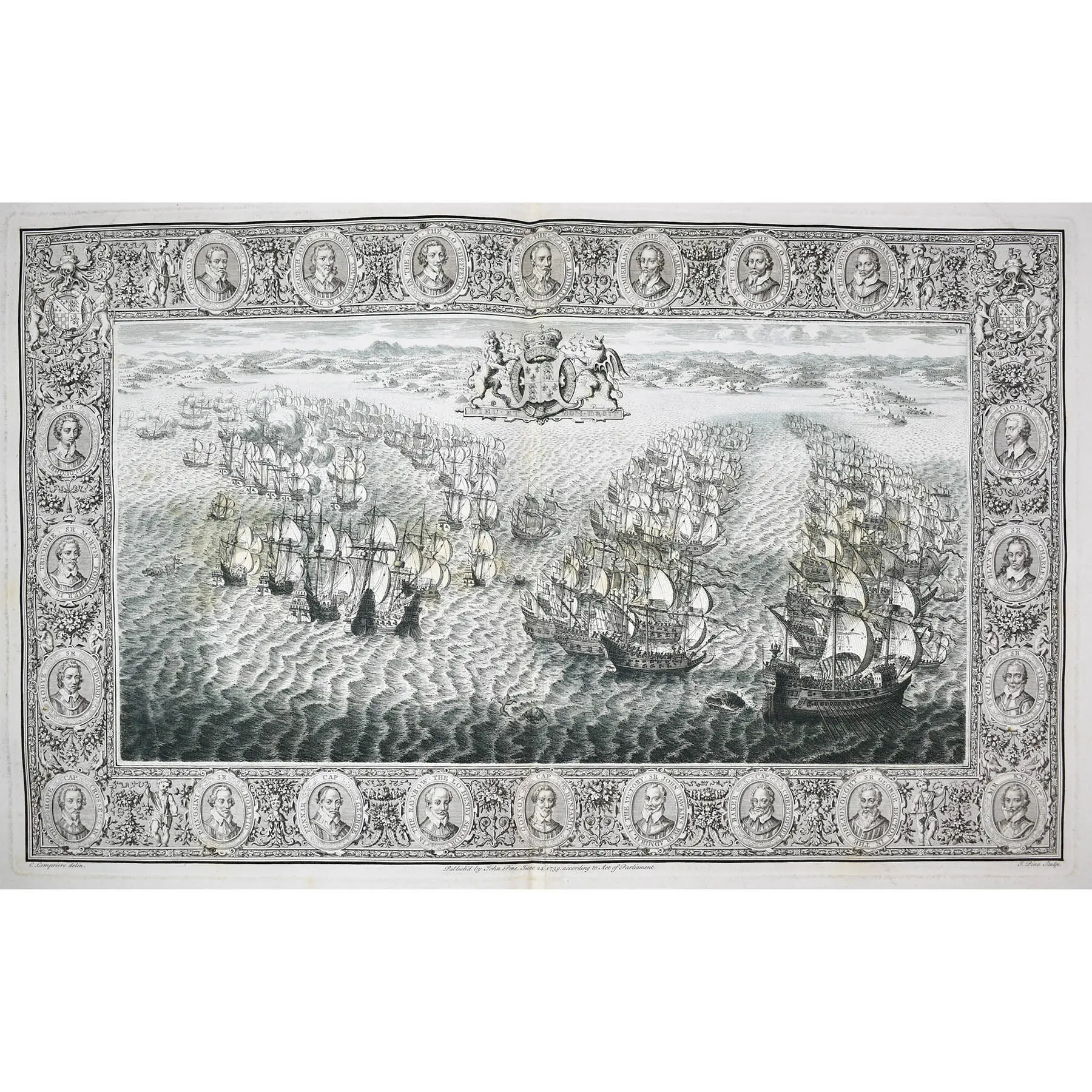 The Tapestry Hangings of the House of Lords :Representing the Several Engagements between the English and Spanish Fleets,in the ever memorable Year 1588,with the Portraits of the Lord (4)