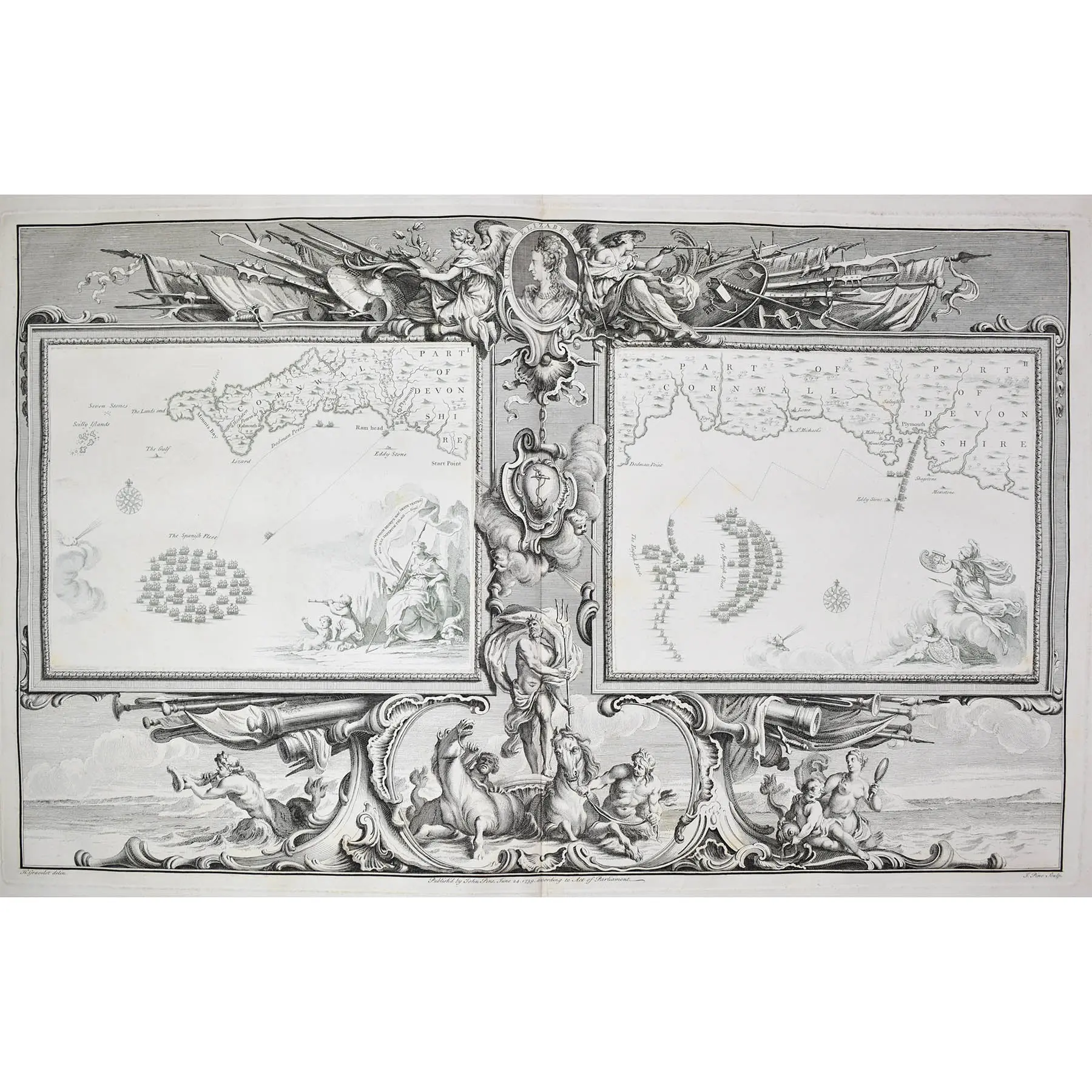 The Tapestry Hangings of the House of Lords :Representing the Several Engagements between the English and Spanish Fleets,in the ever memorable Year 1588,with the Portraits of the Lord (3)
