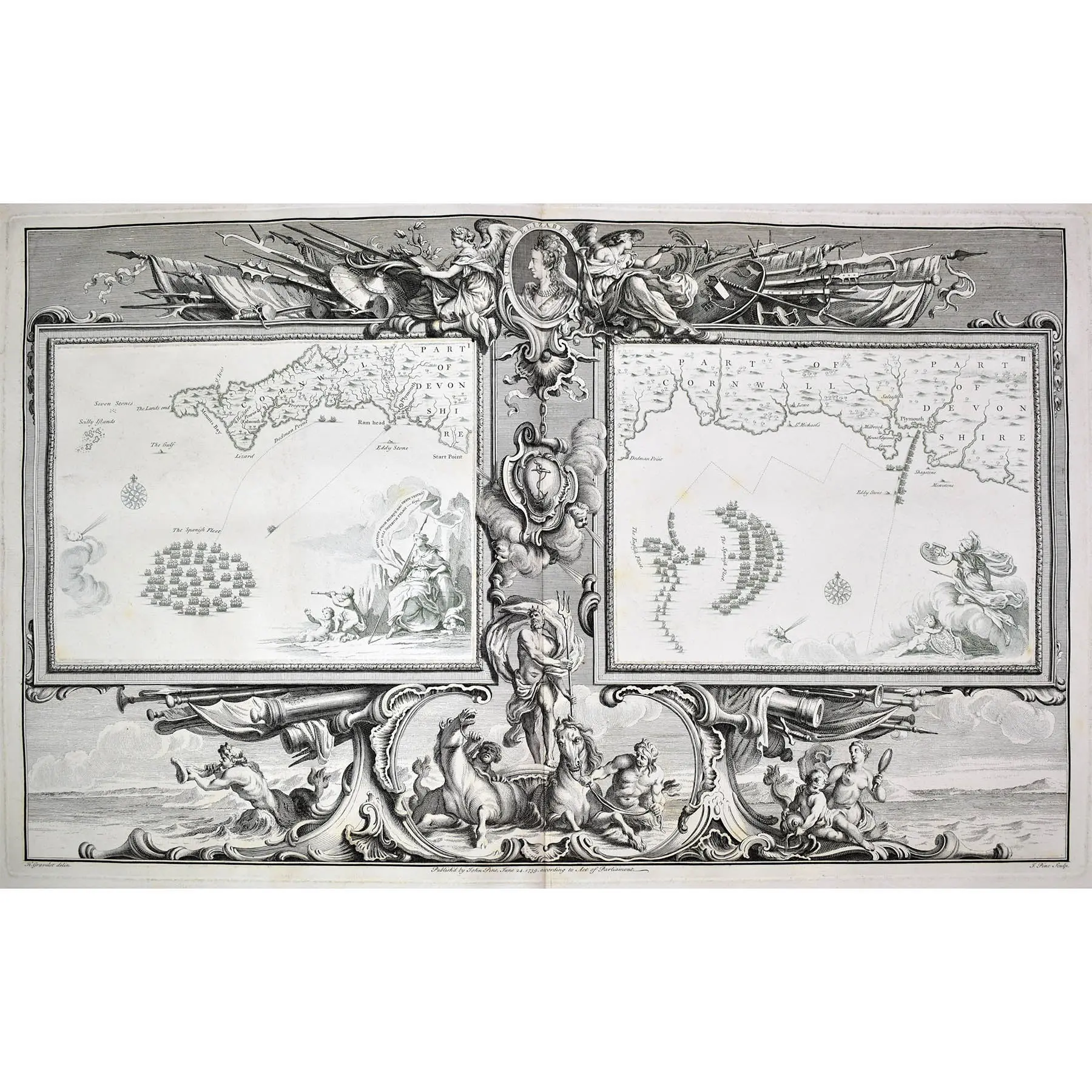 The Tapestry Hangings of the House of Lords :Representing the Several Engagements between the English and Spanish Fleets,in the ever memorable Year 1588,with the Portraits of the Lord (2)