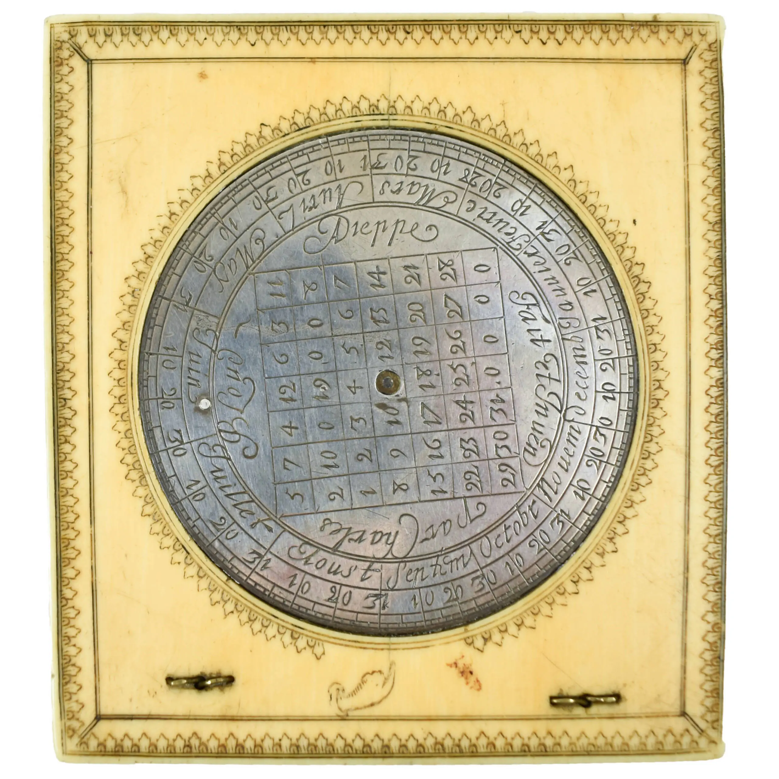 A late 17th-Century Dieppe ivory diptych compass sundial (3)