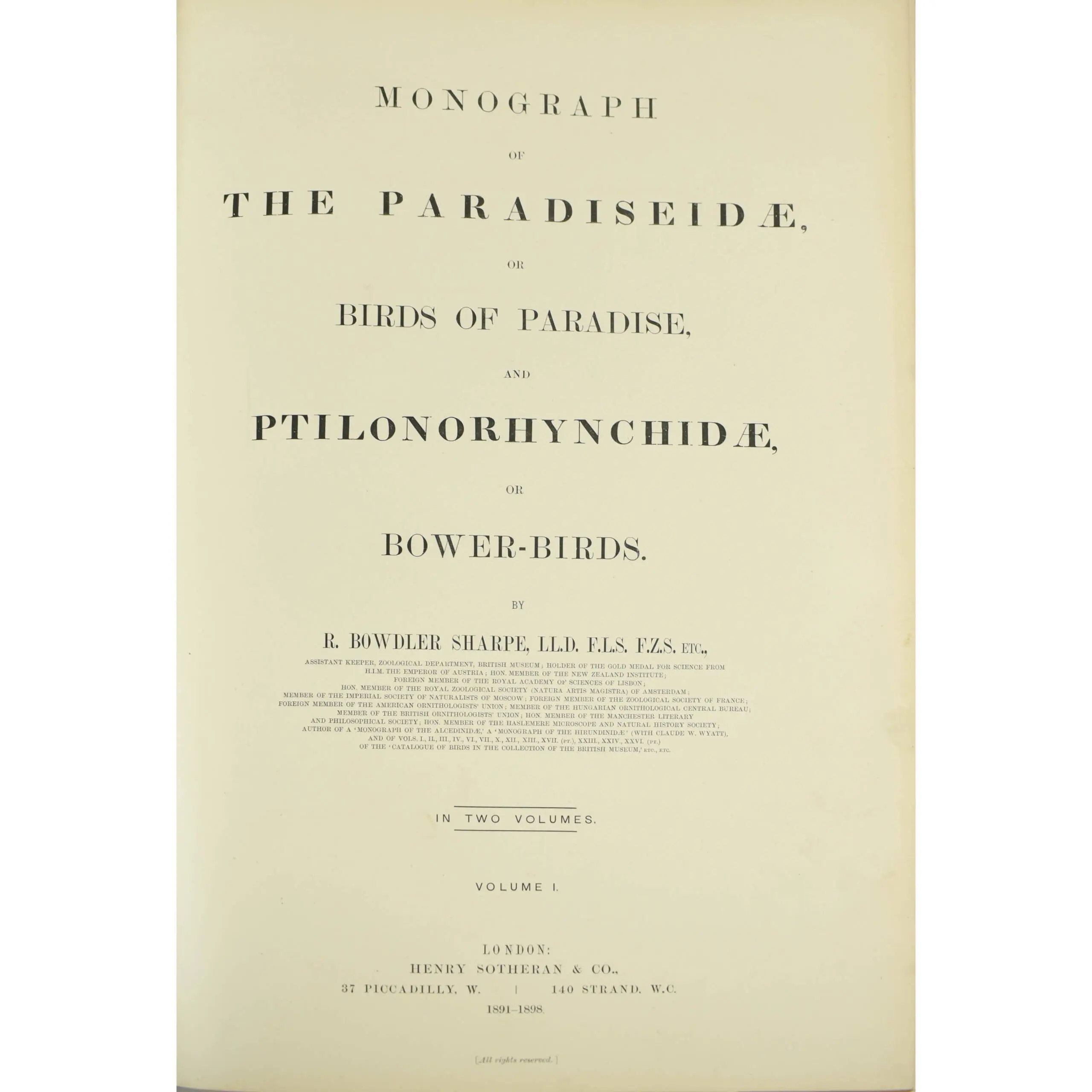 Monograph of the Paradiseidae, or Birds of Paradise, and Ptilonorhynchidae, or Bower-birds (2)