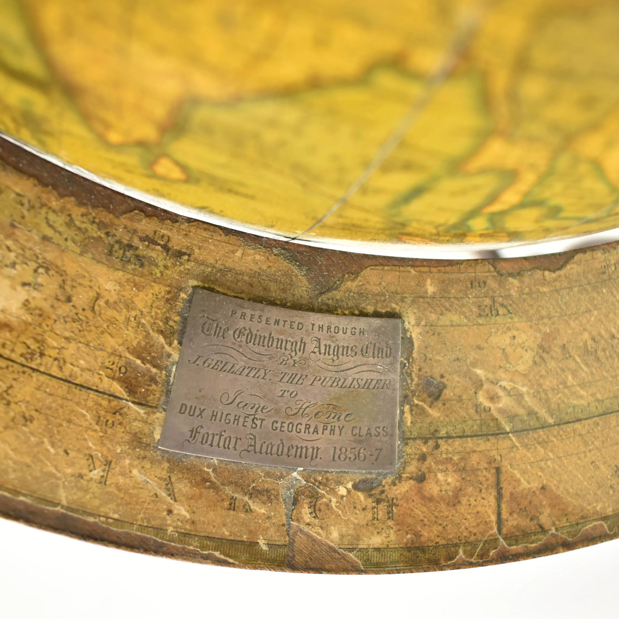  A Rare J Gellatly presentation 12-inch terrestrial table globe (4)