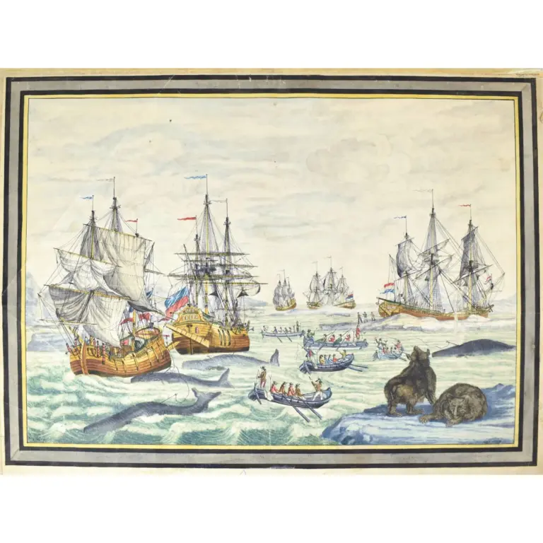 ARCTIC WHALING WATERCOLOUR