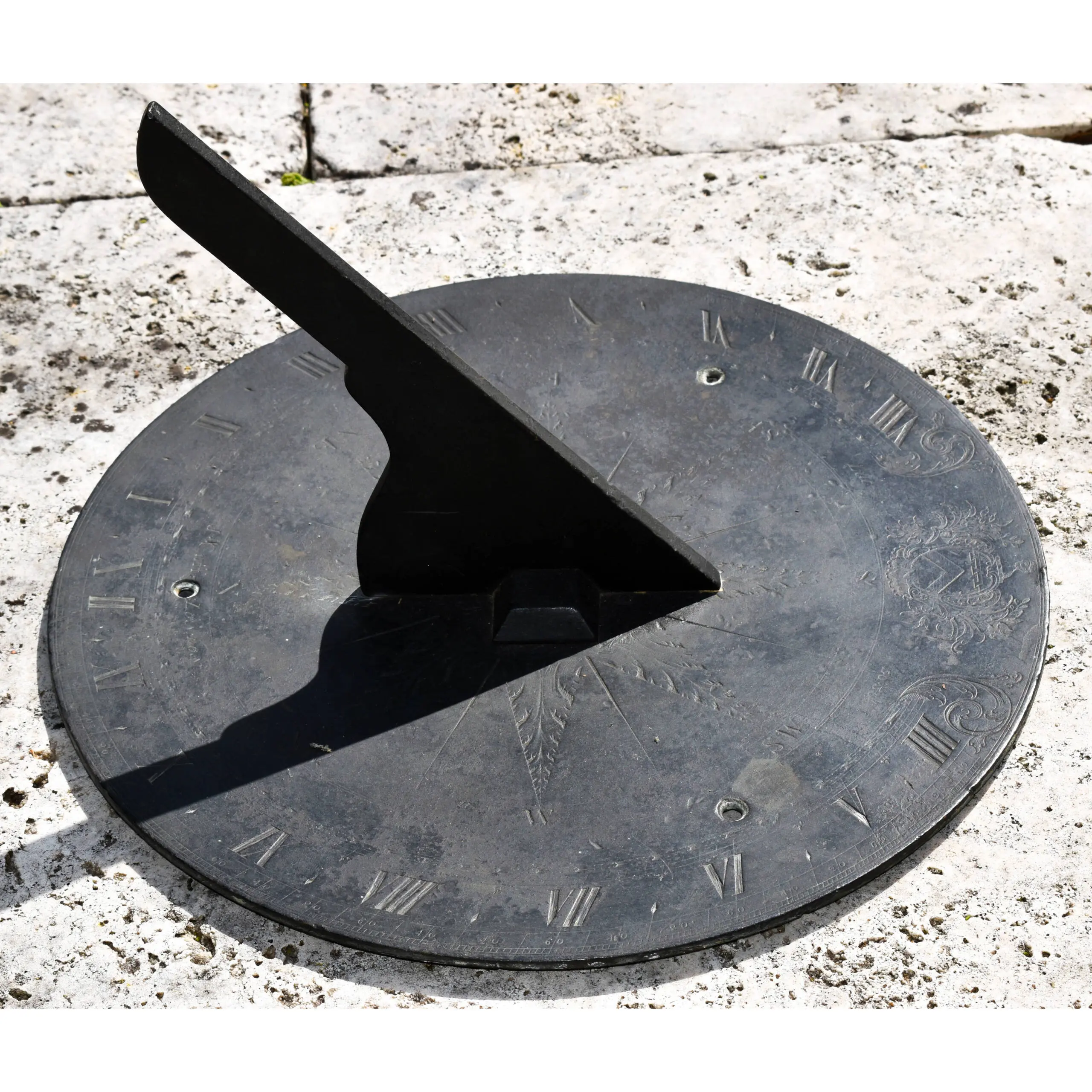 A Fine Twelve Inch Bronze Horizontal Pedestal Sun-Dial By John Cuff