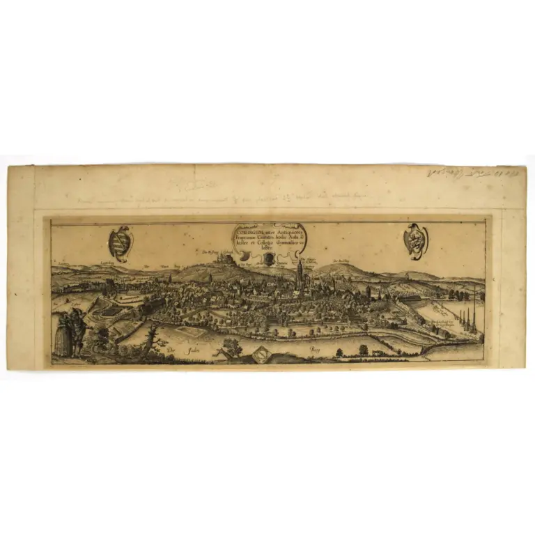 View of Coburg. Coburgum inter Antiquiores Franconiae Ciuitates, hodie Aula illustre et Collegio Gymnastico celebre