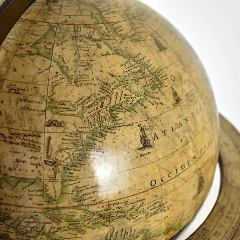 A New TERRESTRIAL GLOBE. Made and sold by Robert Morden. and William Berry. at the Atlas neer the Royal Exchange in Cornhill and at the Globe between York House and the New Exchange in the Strand