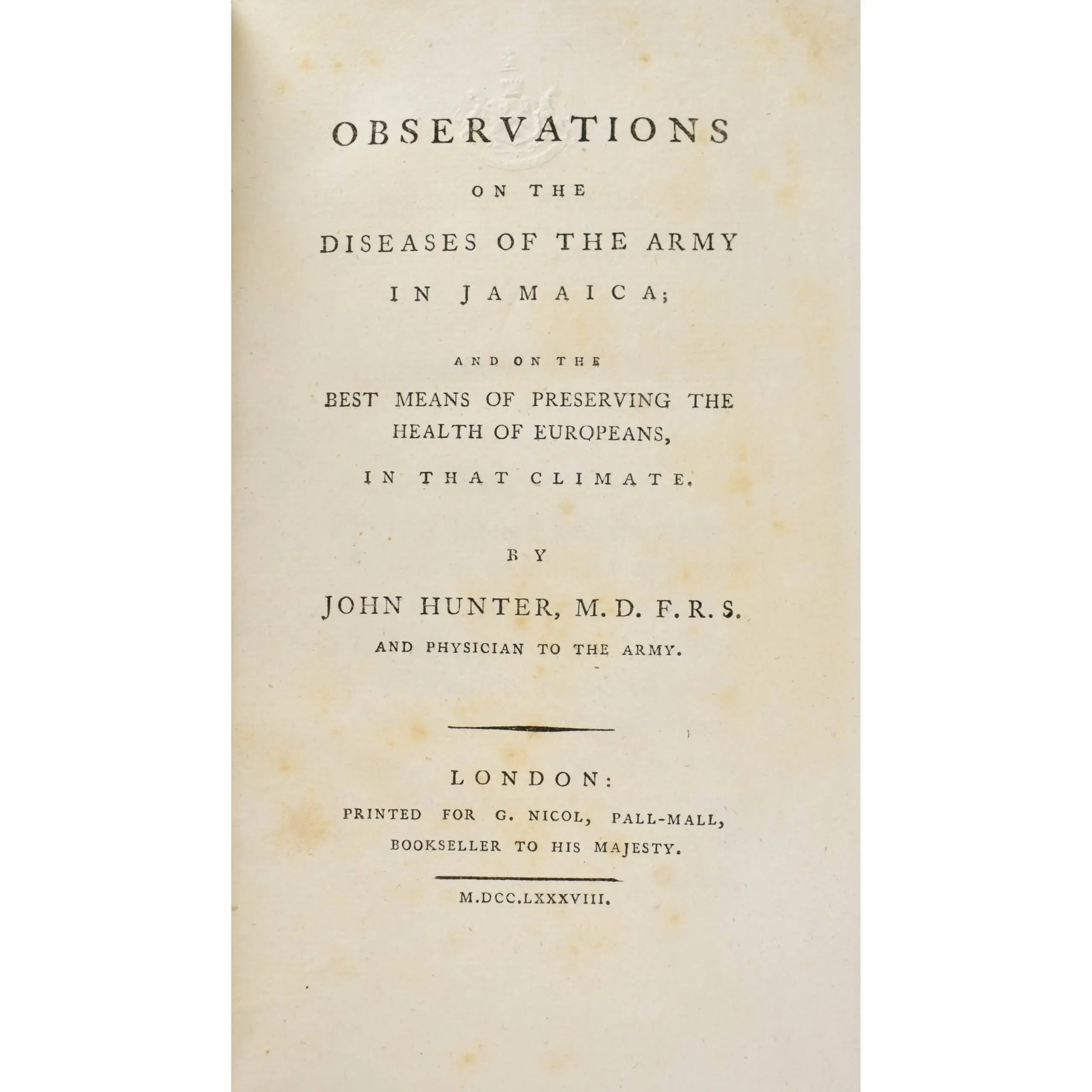 Observations on the Diseases of the Army in Jamaica