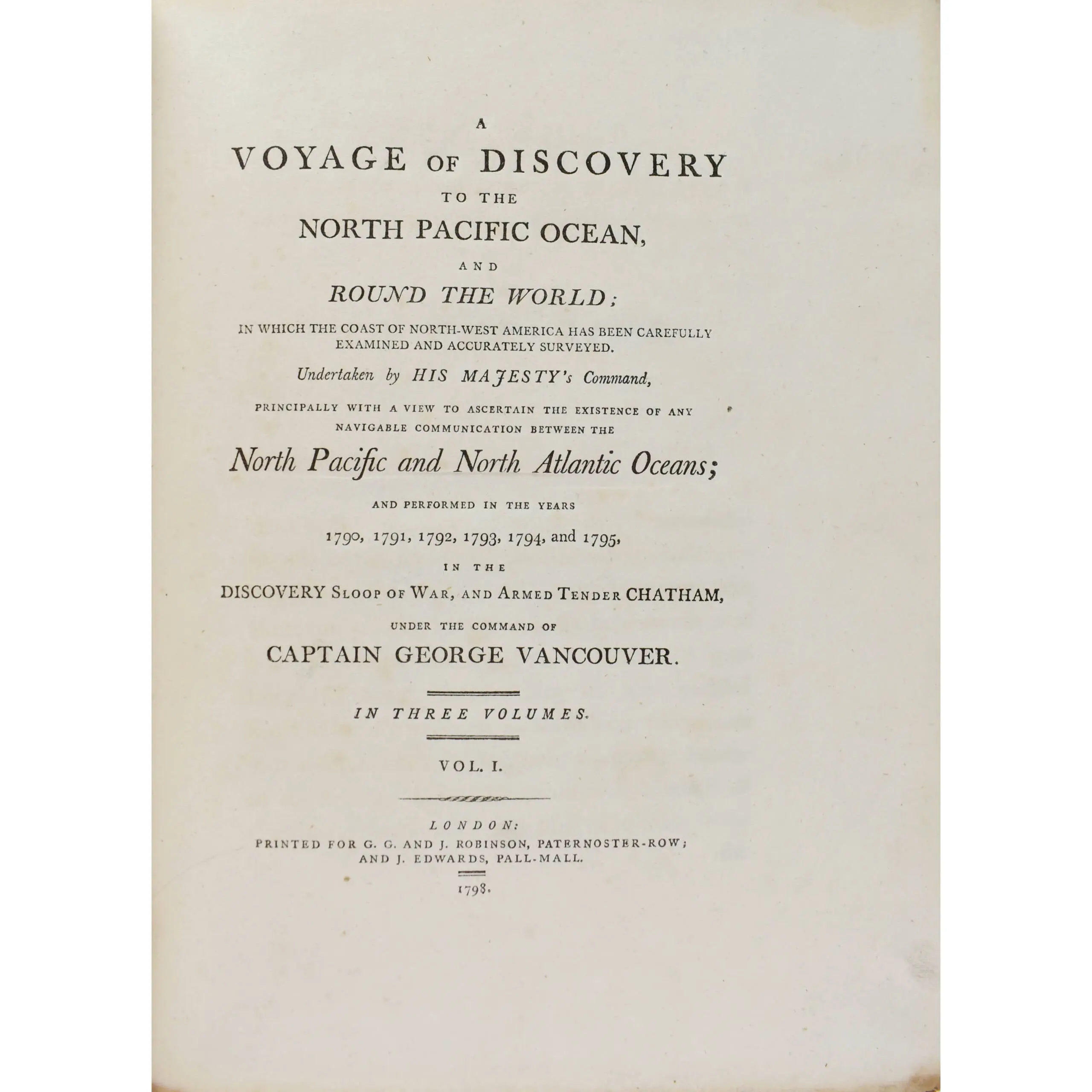 A Voyage of Discovery to the North Pacific Ocean, and round the World…performed in the years 1790, 1791, 1792, 1793, 1794, and 1795, in the Discovery sloop of war, and armed tender Chatham… (4)