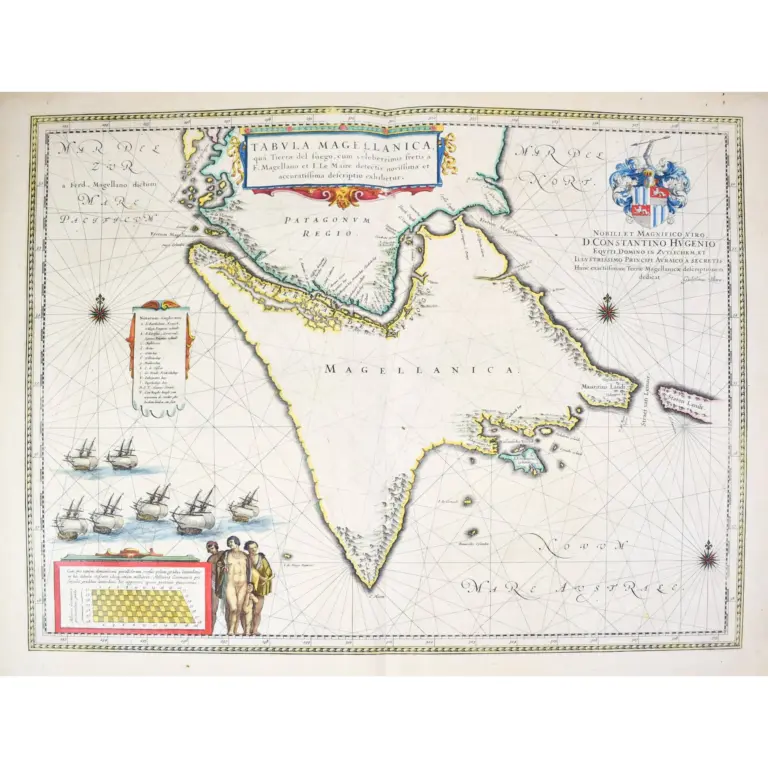 Tabula Magellanica qua Tierrae del fuego cum celeberrimis fretis a F. Magellano et I. Le Maire detectus novissima et accuratissima descriptio exhibeteur