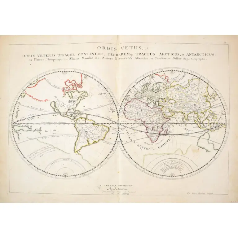 Orbis Vetus, et Orbis Veteris, utraque Continens, Terrarumq Tractus Arcticus et Antarcticus 