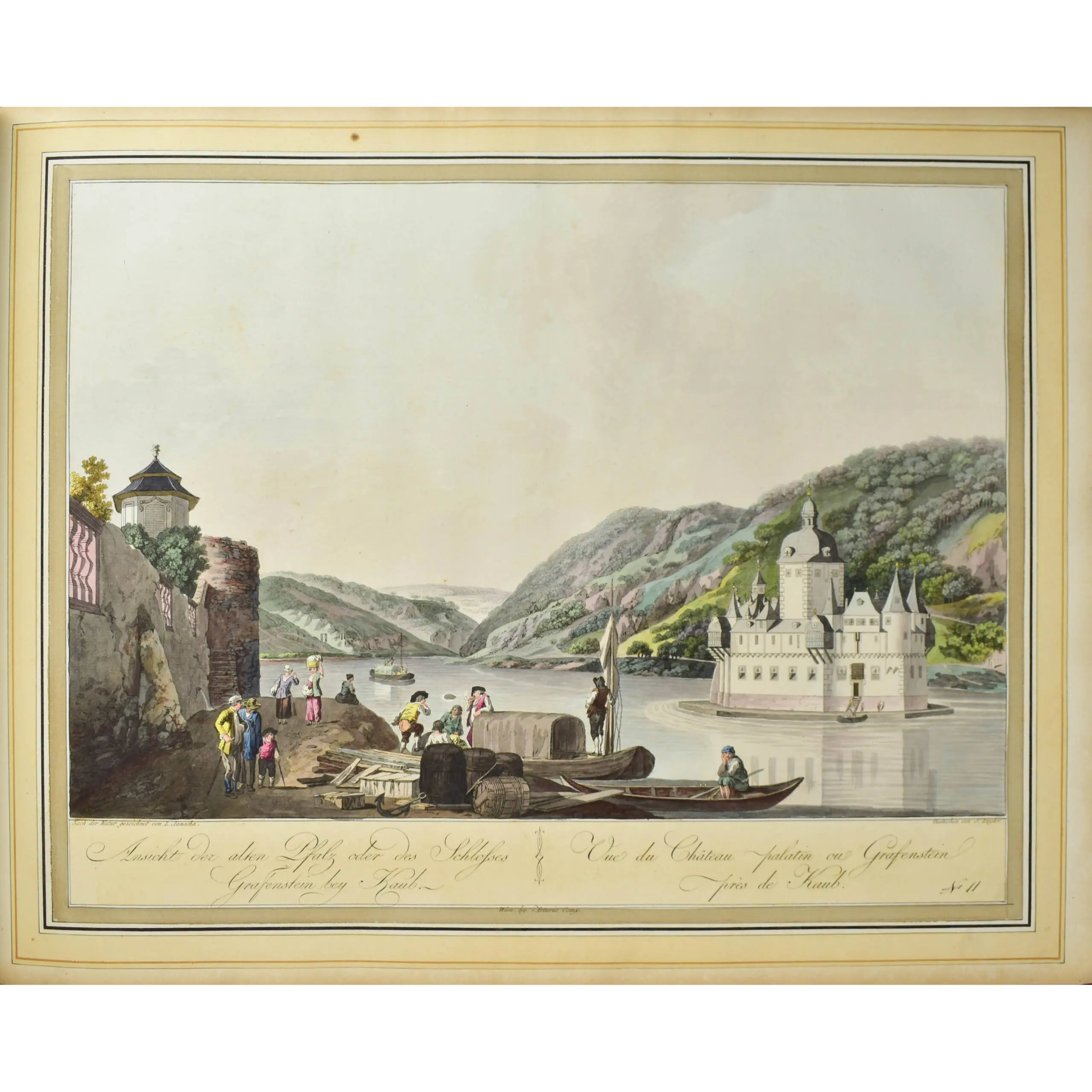 Collection de Cinquante Vues du Rhin. depuis Spire jusqu'à Dusseldorf Dessinees sur lieux d'apres Natur 1798.