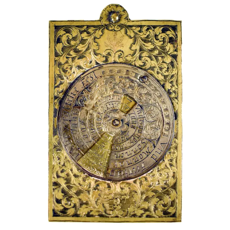 A Brass, Silver and Ivory Perpetual Calendar and Aide-Memoire