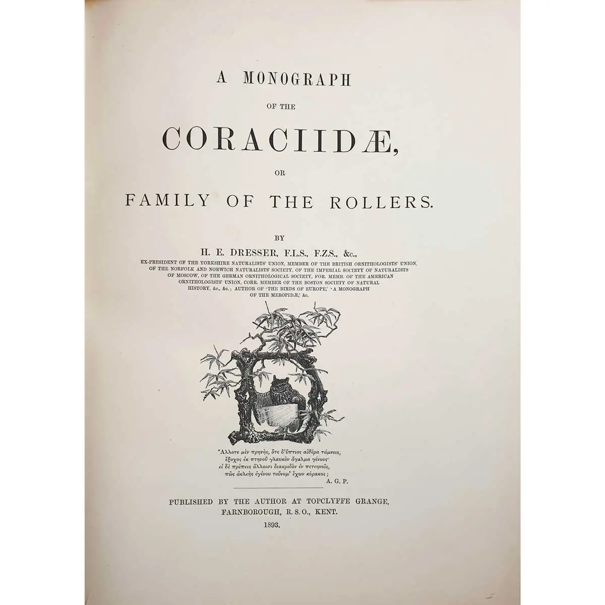 A Monograph of the Coraciidae, or Family of the Rollers (3)