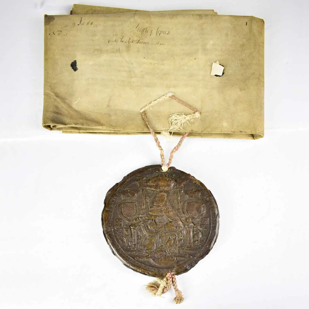 Vellum Document Grant for £600 and a rent of £30 14s 4d; 13 July 1611, the crown to Richard Fermor of Somerton in Oxfordshire, kt, Thomas Purcell of Oakfield in Berkshire, gent (2)