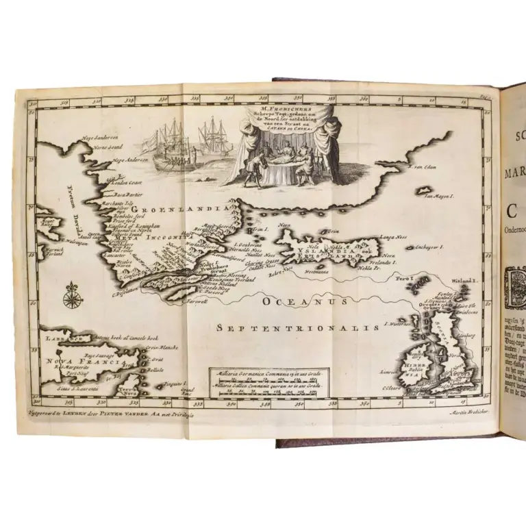 Drie Seldsame Scheeps-Togten van Martin Frobisher : de eerste na China ondernoomen, om derwaards een straat of doortogt te vinden, in ‘t jaar 1576