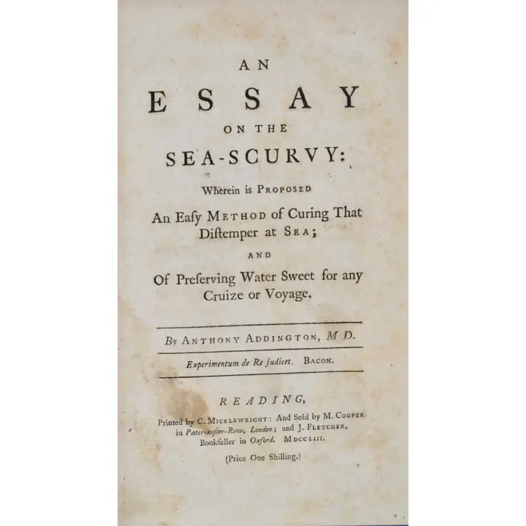An Essay on the Sea-Scurvy: Wherein is Proposed an Easy Method of Curing That Distemper at Sea; and of Preserving Water Sweeet for any Cruize or Voyage