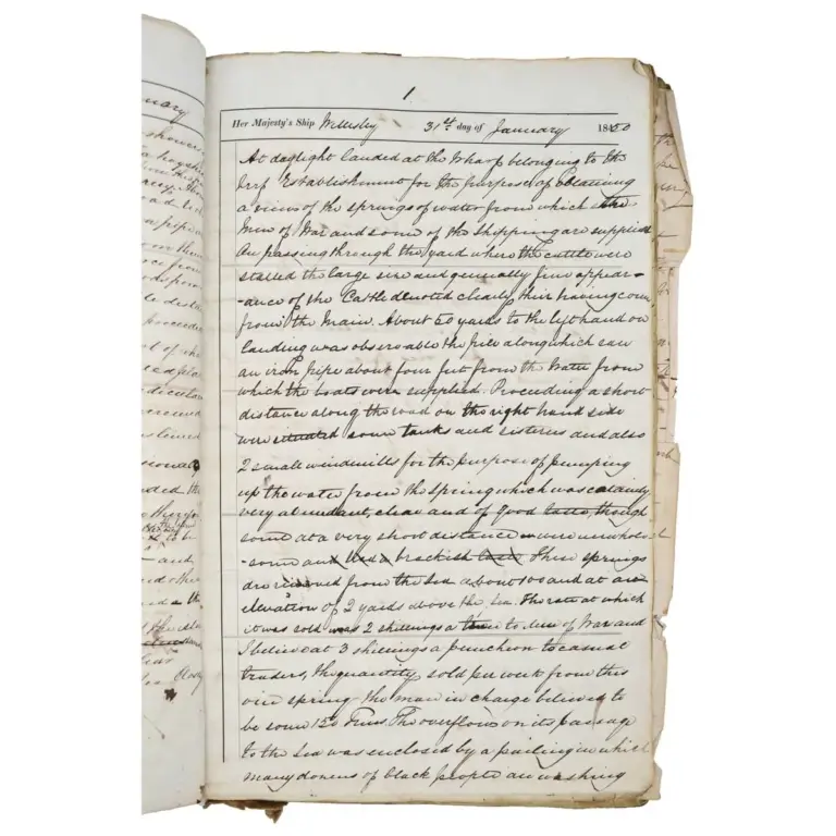GEOLOGY – SHIP’S LOGBOOK Log of the H.M.S. Wellesley from Bermuda to Venezuela [with] H.M.S. Hunter from Nova Scotia to Sydney