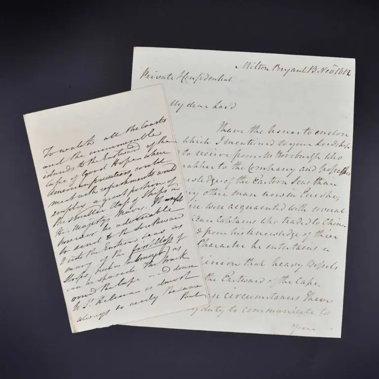 Autograph letter concerning the East India Company