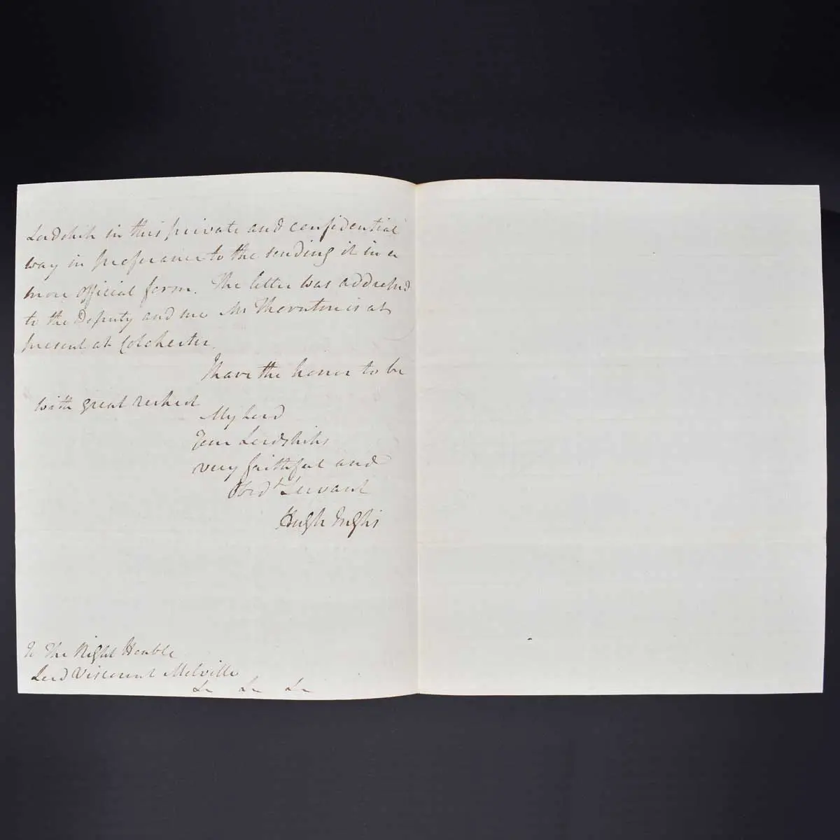 Autograph letter concerning the East India Company (3)