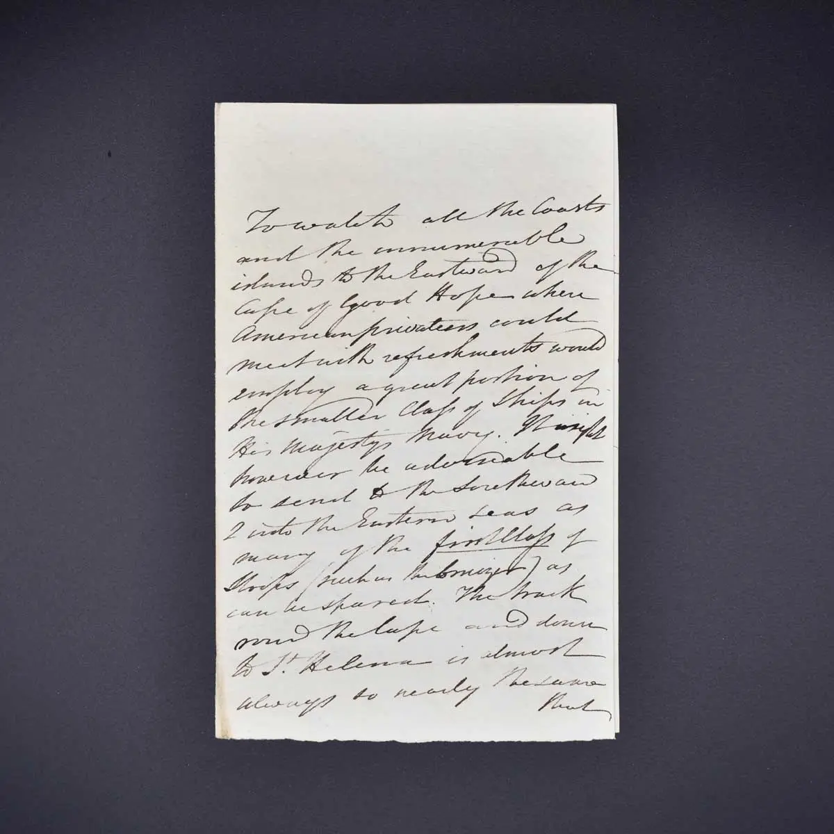 Autograph letter concerning the East India Company (6)