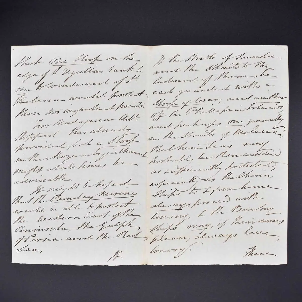 Autograph letter concerning the East India Company (5)