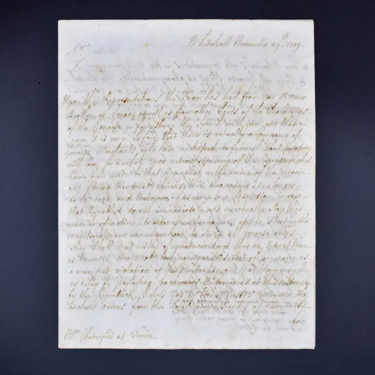 Manuscript Letter on The War of Spanish Succession (1701-1714)