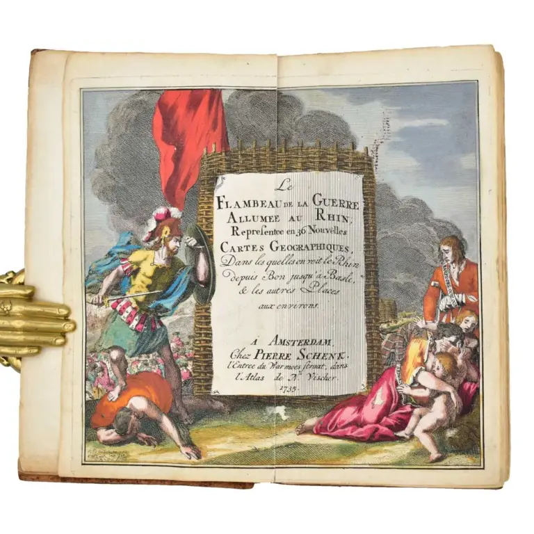 Le Flambeau de la Guerre Allumee au Rhin; Representee en 36 Nouvelles Cartes Geographiques, Dans les quelles on voit le Rhin depuis Bon jusqu’ a Basle, & les autres Places aux environs