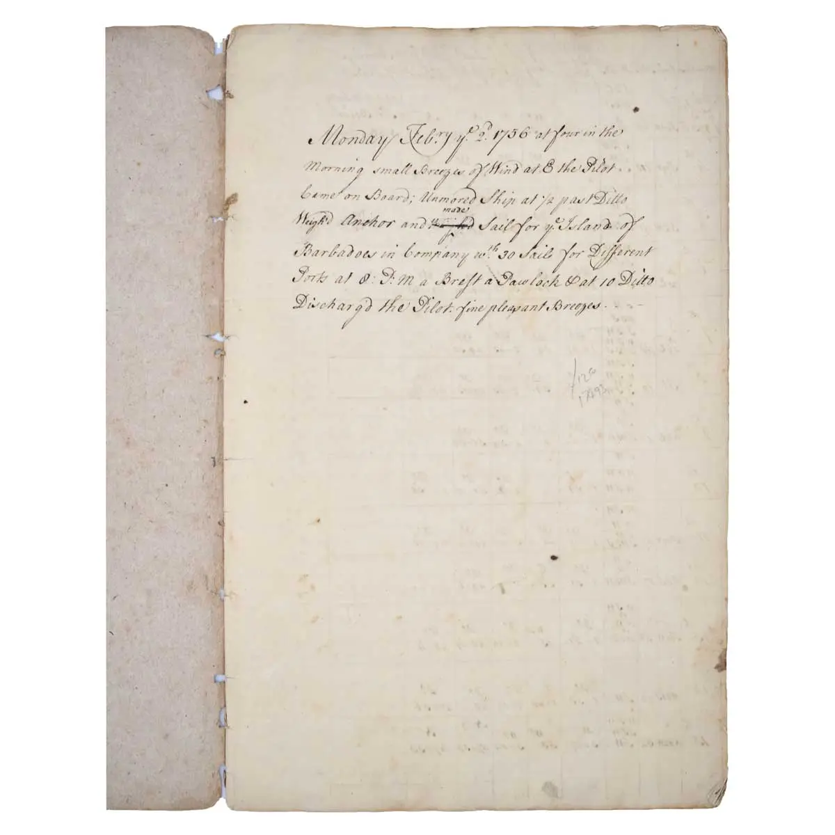 Journal Book 1756 [Packet Ship Newcastle from Bristol to the West Indies] (2)
