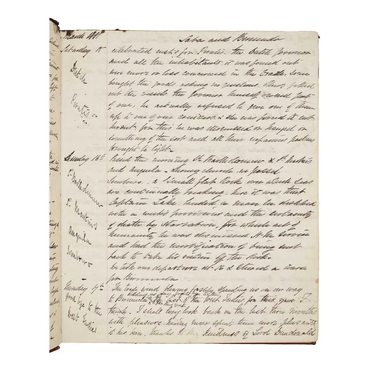Log Book on the HMS Cumberland [containing Piracy, Castaways and Tornados] (2)