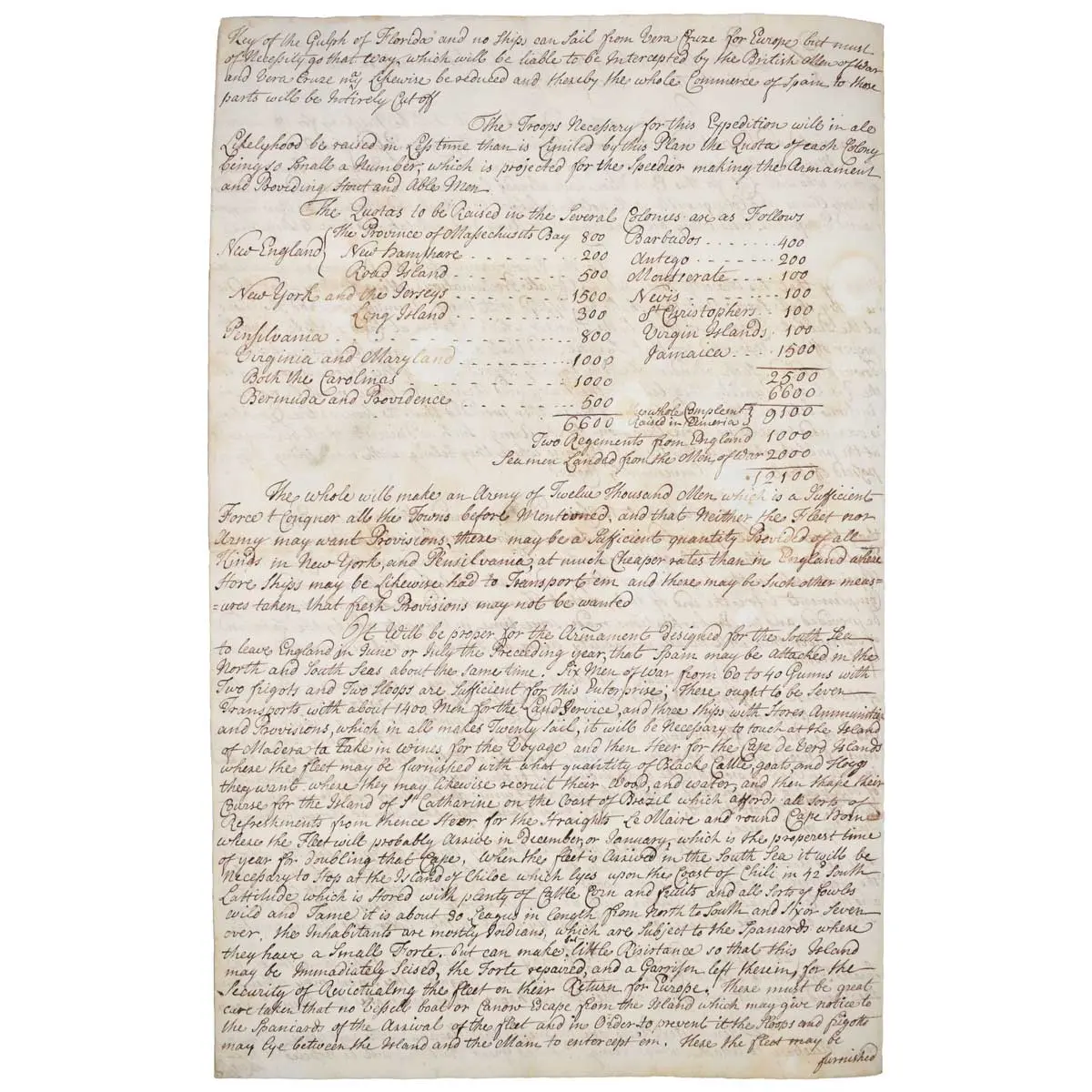 A Plan for attacking the Spanish Settlements in the West Indies in the North and South seas in Case of War (2)