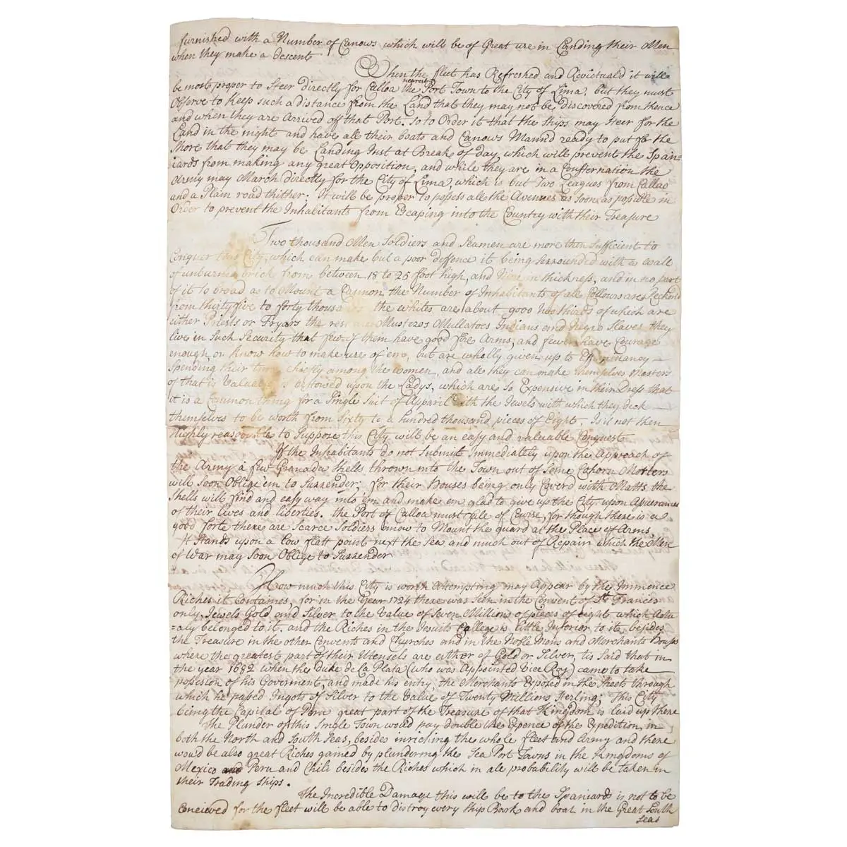 A Plan for attacking the Spanish Settlements in the West Indies in the North and South seas in Case of War (3)