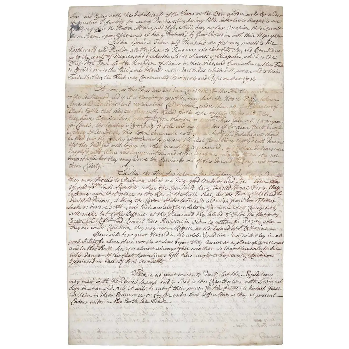 A Plan for attacking the Spanish Settlements in the West Indies in the North and South seas in Case of War (4)