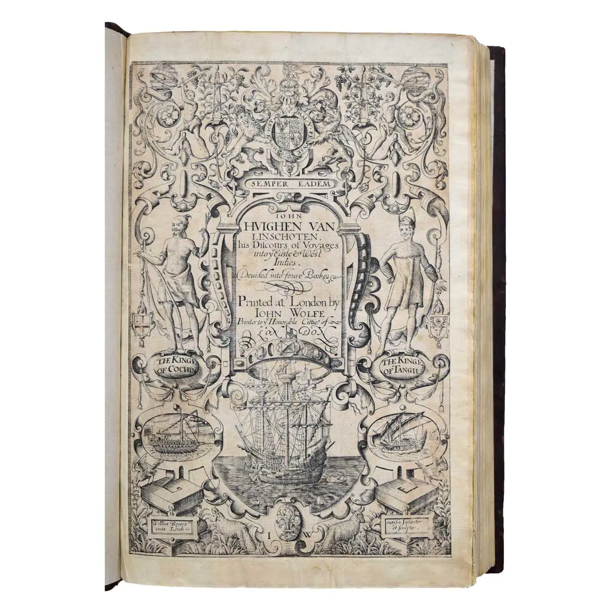 Discours of voyages into ye Easte & West Indies.