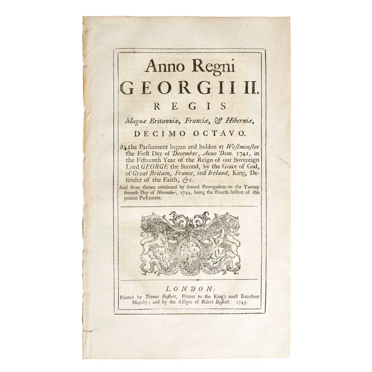 An Act for giving a publick Reward to such Person or Persons, His Majesty’s Subject or Subjects, as shall discover a North West Passage through Hudson’s Streights (2)