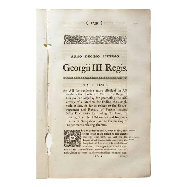 An Act for rendering more effectual an Act made in the Fourteenth Year of the Reign of His Majesty, for promoting the Discovery of a Method for finding the Longitude at Sea