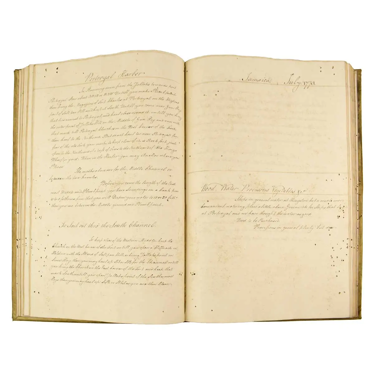 MANUSCRIPT PILOT AND NAVIGATOR’S LOG FOR USE ABOARD HMS PALLAS 1768 – 1782 (3)