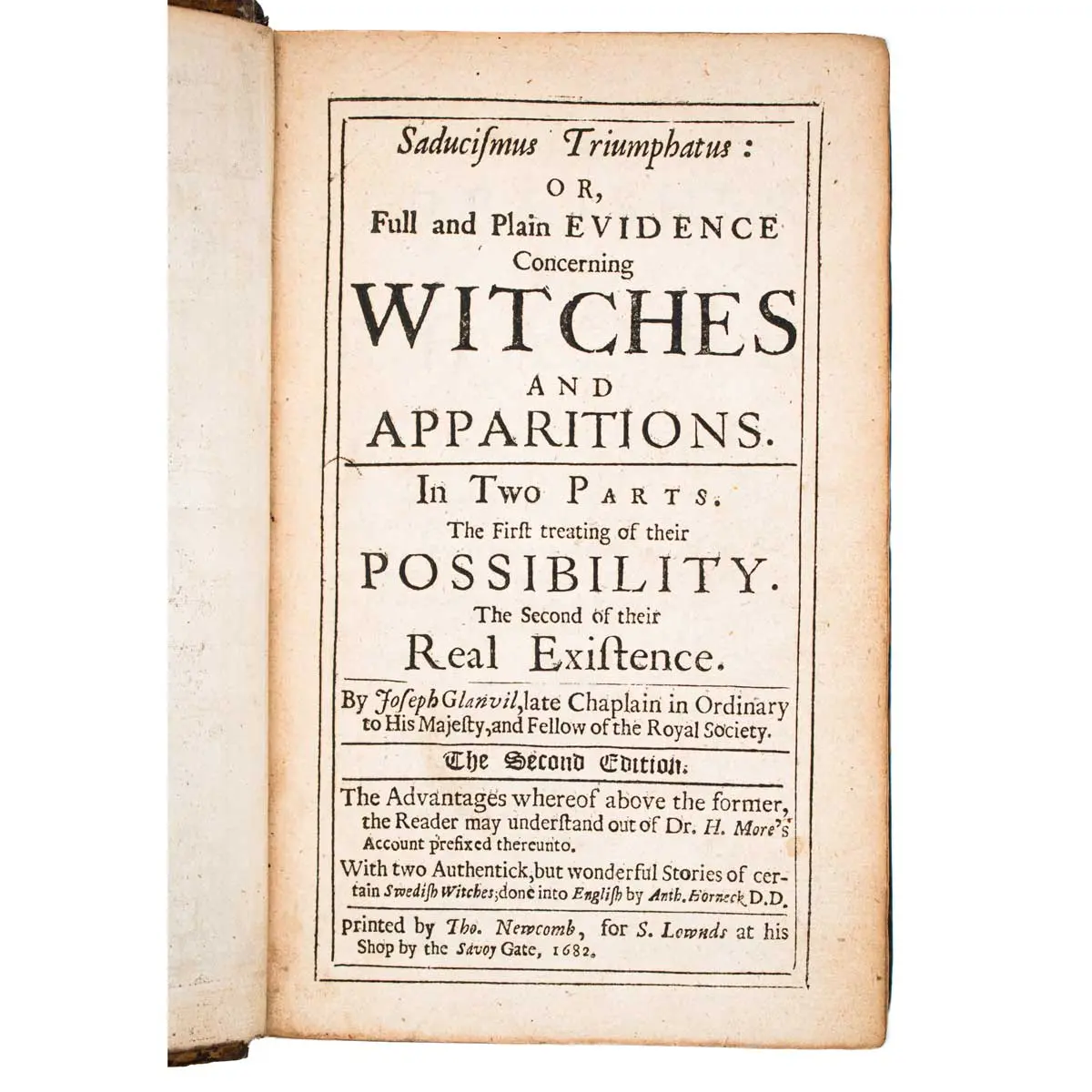 Saducismus Triumphatus: or, Full and Plain Evidence Concerning Witches and Apparitions (2)
