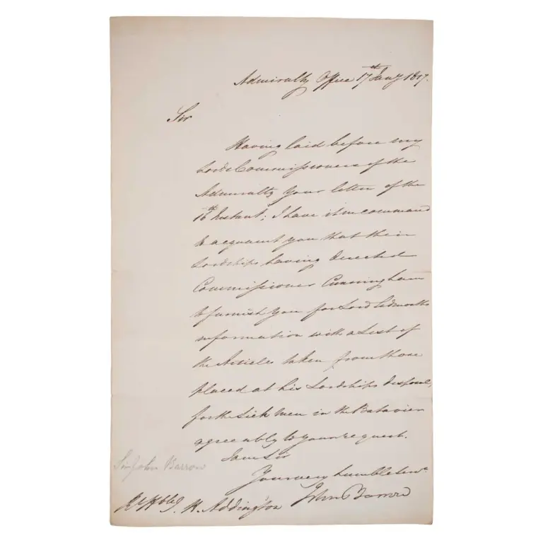 Letter to J.H. Addington