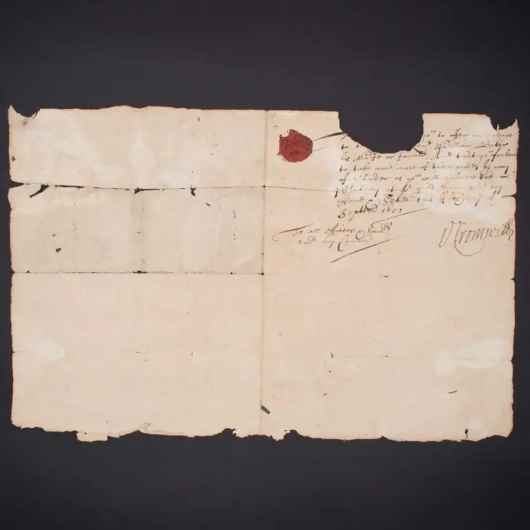 A MILITARY ORDER WRITTEN TWO DAYS AFTER THE BATTLE OF WORCESTER.