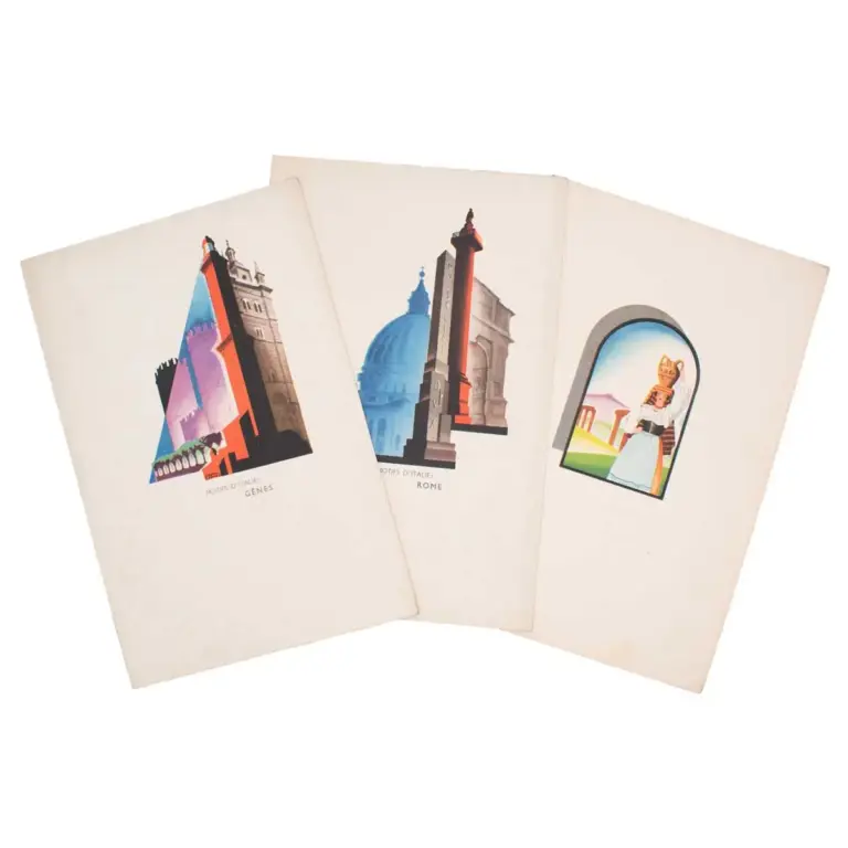 A Collection of 3 handsomely illustrated menus for the MN. Oceania
