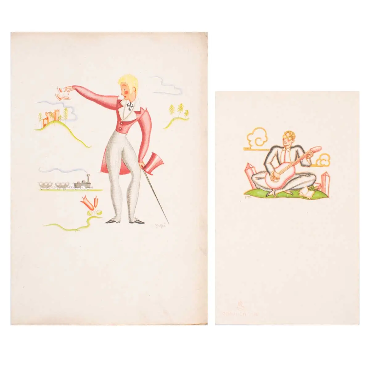 A Collection of 4 handsomely illustrated menus for the MN. Oceania (3)