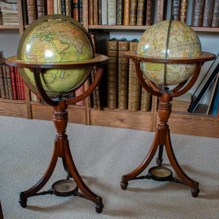 A fine Pair of Terrestrial and Celestial Library Globes