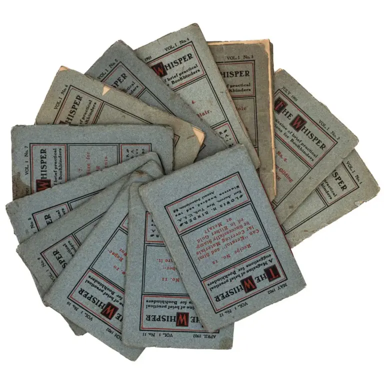 The Whisper: A Magazine of brief practical suggestions for Bookbinders,