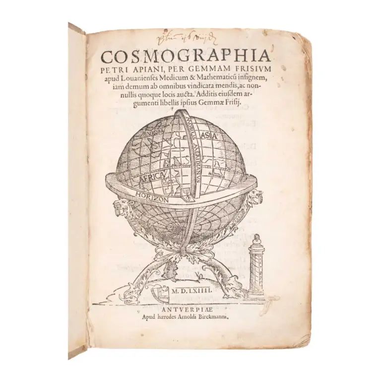 Cosmographia . . . per Gemmam Frisium . . . iam demum ab omnibus vindicata mendis, ac nonnullis quoque locis aucta. Additis eiusdem argumenti libellis ipsius Gemmae Frisii.